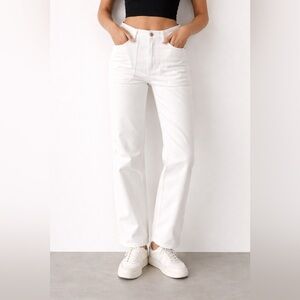Zara Into The Classics White Utility Jeans Size 0
